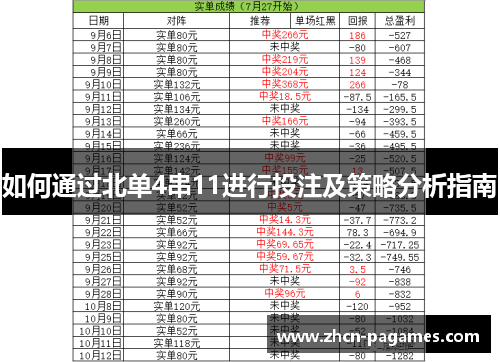 如何通过北单4串11进行投注及策略分析指南