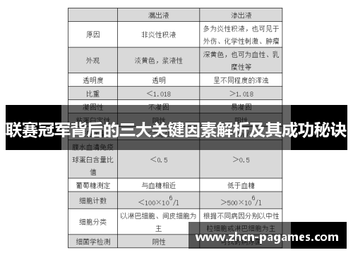 联赛冠军背后的三大关键因素解析及其成功秘诀